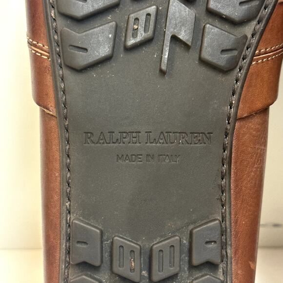 VGUC Ralph Lauren Purple Label Hayward Brown Driver Loafer Made in Italy 11 D